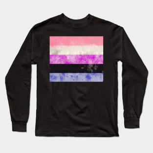 Genderfluid Pride Flag - Water color Long Sleeve T-Shirt